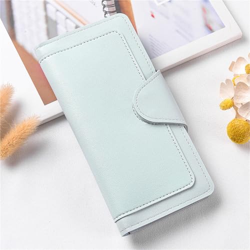 Wallet Long ID Card Coin Purse Niche Portable Convenient Multi-layer(Lightblue)3