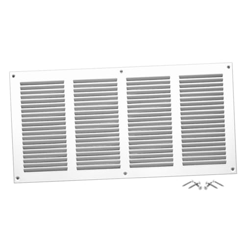 Blanco 400x200 mm Rejilla de Ventilacion con Mosquitera, Metalica
