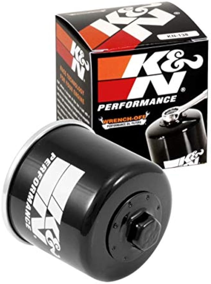 K&N Motorcycle Oil Filter: High Performance, Premium, Designed to be used with Synthetic or Conventional Oils: Fits Select Suzuki Motorcycles, KN-138