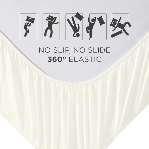 Image of Royale Linens Fitted Sheet California King - Hotel Quality -1800 Soft Wrinkle & Fade Resistant - Bottom Sheet - Deep Pocket Stretches Upto 16 inch - Fitted Sheet Only - Elastic Sheet (King Cal, Ivory)