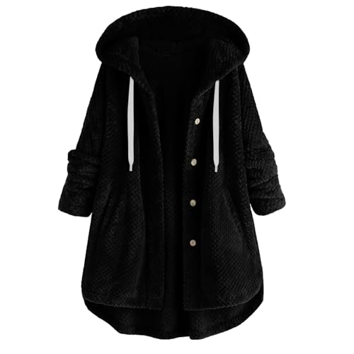 Veste femme à boutons contre le froid de l'hiver avec capuche enveloppante