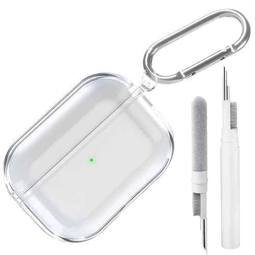 USTIYA E Capa para AirPods Pro 3ª geração 2025 Case protetora transparente chaveiro proteção sem fio Capinha de carregamento Cover (transparente)
