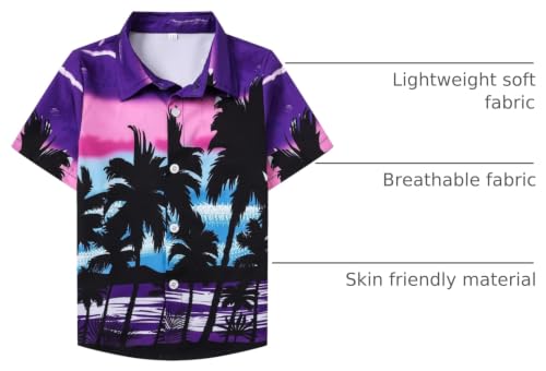 Image of Cromoncent Mommy and Me Matching Hawaiian Outfits Girls & Womens Hawaiian Shirts Tropical Button Down Shirts
