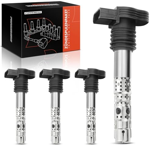 Frankberg 4x Zündspule für A3 A4 A6 TT Cordoba Exeo Ibiza III IV Leon Toledo II Octavia Superb B-o-r-a Golf IV New Beetle P-a-s-s-a-t Polo 1.8L 2.0L 2.7L 1996-2010 06B905115D