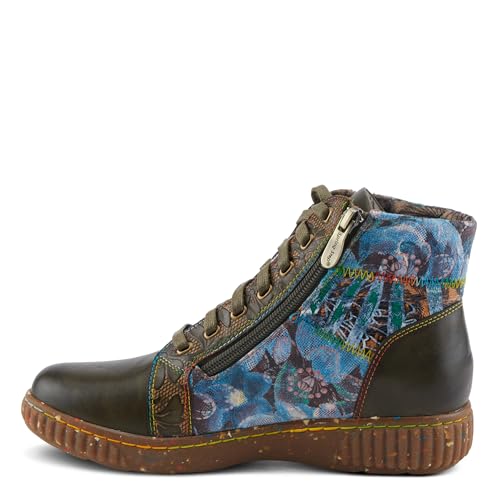 Spring Step L'Artiste Maylah Women's Floral Bootie - Patchwork Design, Rainbow Stitching, Comfortable & Stylish3