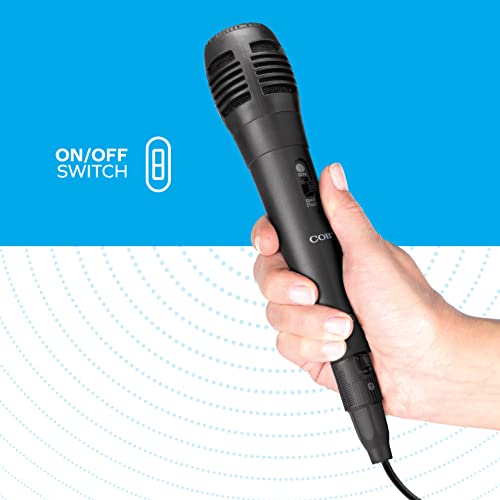 Image of Coby Dynamic Vocal Wired Microphone | Audio Receiver for Singing, Karaoke, Recording | Karaoke Microphone for Parties, Dorm, Birthdays | Mic with Aux Input & Detachable 10-FT Cable for Party Speakers