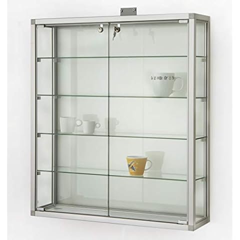 MHN Wandvitrine abschließbar Hängevitrine Sammler Vitrine groß Wand hängend Sammlervitrine Glasvitrine Alu Cover