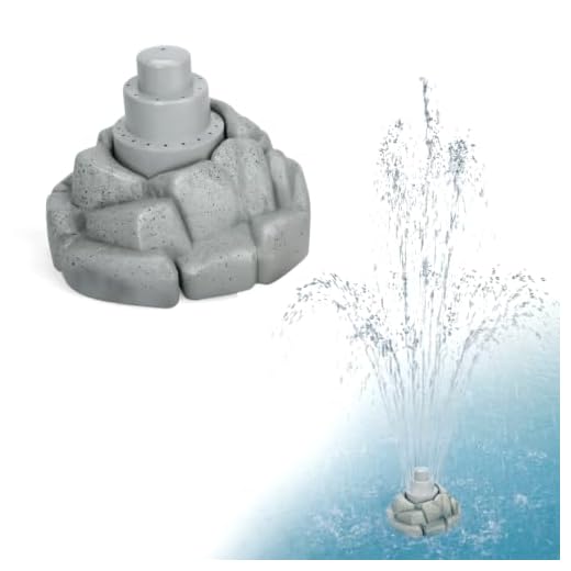 Aqua Select Grecian Outdoor Pool Fountain | for Above Ground or Inground Swimming Pools | Three Tier Fountain | Grey Rock