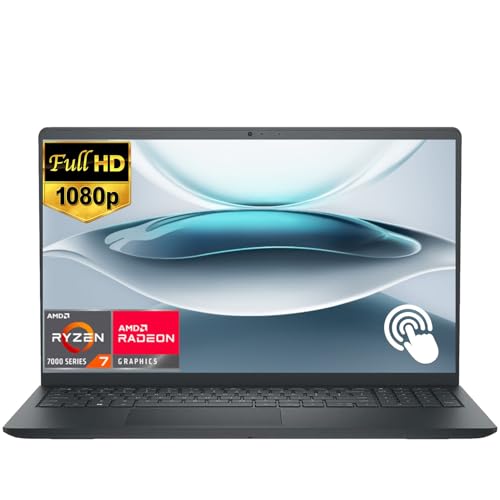 Dell Inspiron 15.6' Touchscreen Laptop Computer, AMD Ryzen 7 7730U, FHD (1920 x 1080) Display, 16GB RAM, 512GB SSD, WI-FI 6, Long Battery Life, Windows 11 with Office 365 for The Web