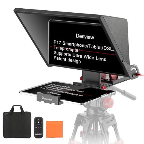 Téléprompteur 17 iPad Desview P17 avec télécommande pour studio vidéo et live selfie