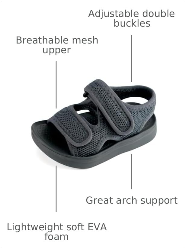 Image of MK MATT KEELY Unisex Kids Summer Slide Sandals Baby Comfort Anti-Slip Open Toe Adjustable Walking Beach Shower Shoes for Boys Girls