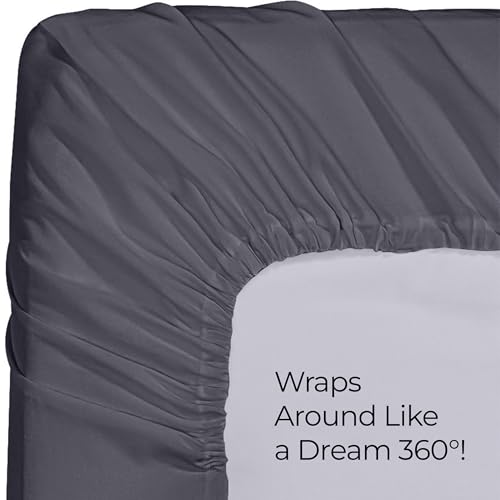 Image of Utopia Bedding Fitted Sheet - Pack of 2 Bottom Sheets - Soft Brushed Microfiber - Deep Pockets, Shrinkage & Fade Resistant - Easy Care (Full, Grey)