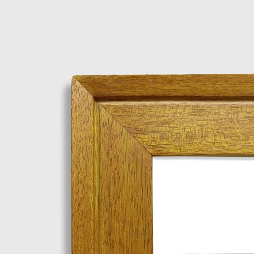 Image of Handmade Golden Wooden Photo Frame, A3 (29.7 x 42 cm) Display to Showcase Artworks, Pictures, and Photos - Perfect for Wall, Home and Office Decor, Golden Oak