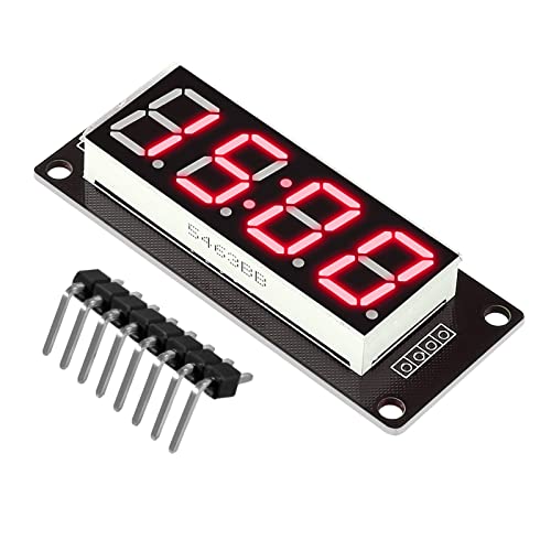 5Pcs 0.56 LED Display Digital Tube Clock Module 4 Digit LED 0.56 inch Display Time Clock Indicator Tube 7 Segments Double Dots TM1637 Red Color