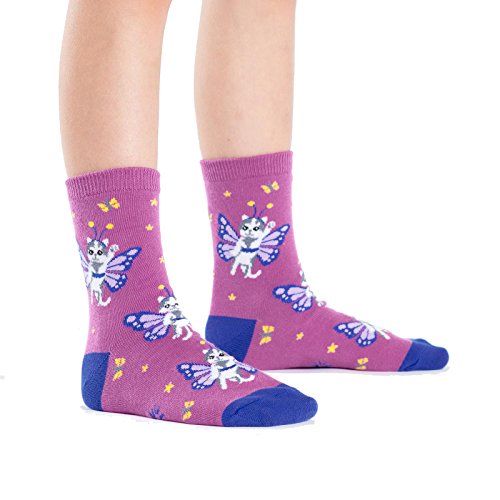 Sock It To Me, Catterfly, Youth Crew Socks, Kitten Butterfly Socks