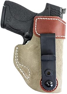 DeSantis Sof-Tuck Gun Holster with Adjustable Cant, Soft No-Slip Suede, Fits S&W SHIELD/RUGER SR9C/SPRINGFIELD HELLCAT, Unisex Holster, Available for Most Concealable Handguns in Right and Left Hand