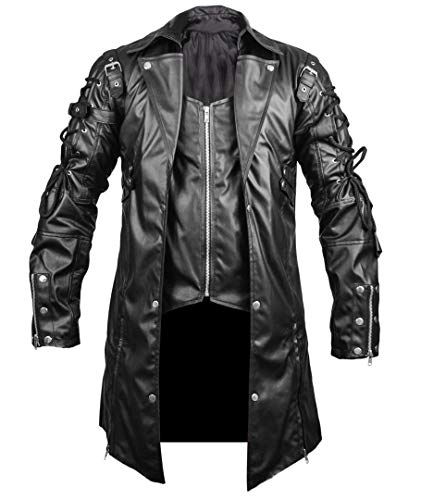 Steampunk LeatherJacket Gothic Coat - Faux Leather