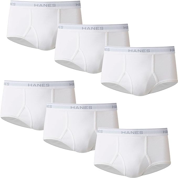 Hanes Ultimate Men's 6-Pack Classics Full-Cut Brief, White, Lage