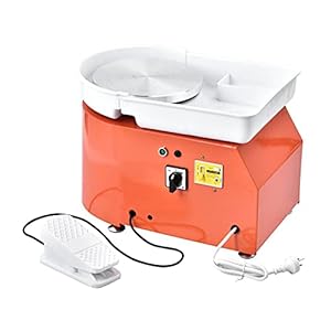 S SMAUTOP 350 W elektrisch aardewerkwiel, keramische machine 25 cm met vormgereedschapsset Geschikt voor binnenshuis…