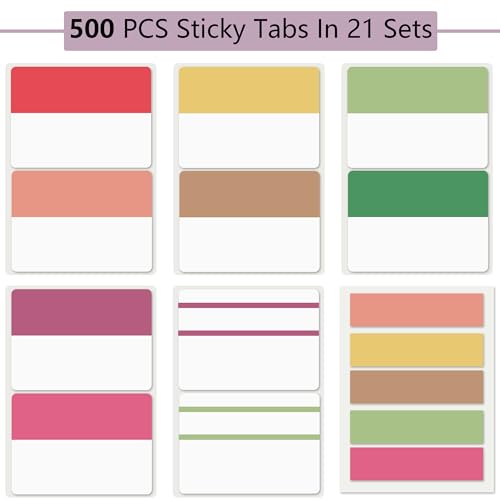 Image of ELII 500 PCS Sticky Index Tabs 2 Inch Book Tabs Page Markers File Tabs | Self Adhesive, Labels for Pages Notebooks,Safety Material, Smooth Writing,Transparent,Waterproof,Repositionable