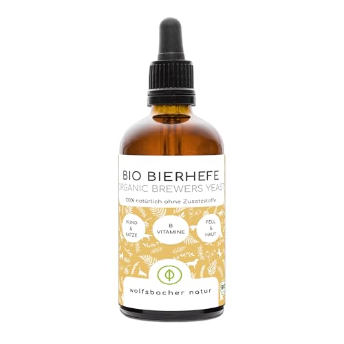 Wolfsbacher Natur - Levadura de Cerveza ecológica para Perros y Gatos | 100 ml levadura de Cerveza líquida | 100% ecológica para el Cuidado de la Piel y el Pelo, con Vitamina B, Rica en minerales
