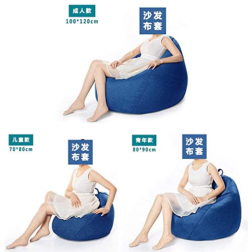 Kodeng Large Small Lazy Sofas Cover Chairs Without Filler Linen Cloth Lounger Seat Bean Bag Pouf Puff Couch Tatami Living Room Beanbags (85X105Cm) #TOP2