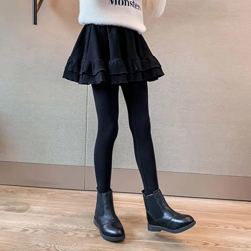 Girls School Unifor𝓶 Pants with Ruffle Skirt Pants Warm Dance Leggings Fall Winter Leggings Christmas Clothes3
