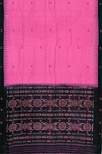 Image of Odisha Sambalpuri Handloom Ikat Women's Cotton Saree, Odisha Handloom Handmade Pure Cotton Khandua Saree, Ikkat Orissa Traditional Handloom Saree Without Blouse