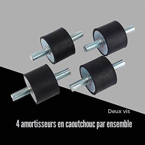 Keenso M10 40 x 30 Supports Anti-vibration Double Filetage, 4PCS Bloc silencieux M10 Anti-vibrations Amortisseur Pompe à Compresseur d'Air avec Vis