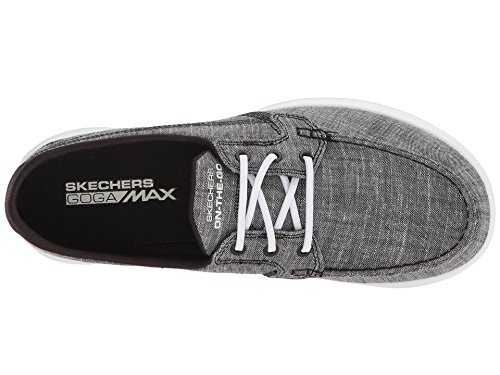 Image of Skechers Women's Go Walk Lite Textile Boat Shoe, Lite Isla Black White, 5.5 UK Wide