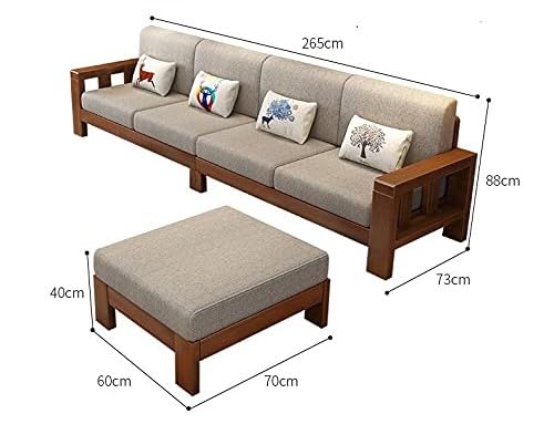 Image of Sheesham Solid Wood L-Shape Sofa for Living Room (L-Shape) (Honey 1)