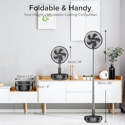 F9 Portable Fan 10000mAh Battery Powered for Travel & Camping (Black)