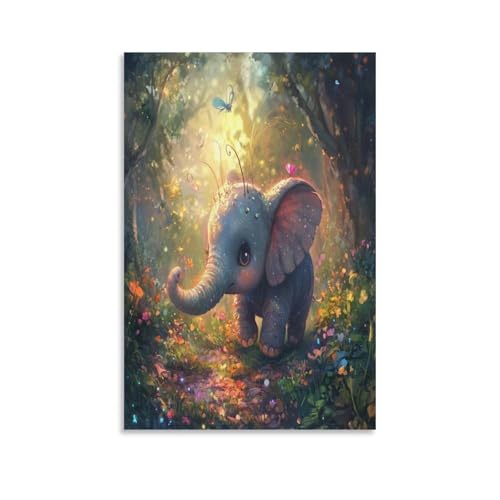 Toile éléphant décoration murale moderne salon cuisine 50x75