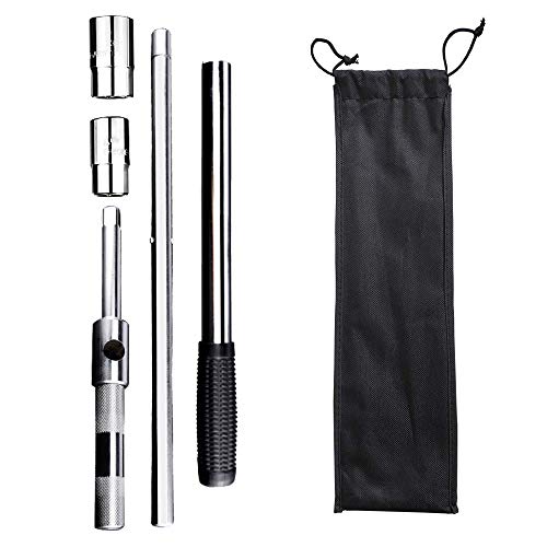 Eastyard 4-Way 25-inch Telescoping Lug Wrench Universal Tire Tool Wheel Brace Set with 4 Standard Sockets (17/19, 21/23mm) Heavy Duty Tire Nut Wrench for Auto Car Vehicle Repair