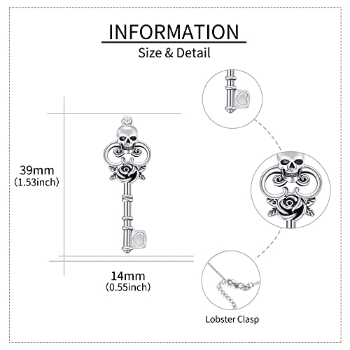 YAFEINI Key Necklace 925 Sterling Silver Retro Vintage Key Jewelry Gifts for Women Girls4