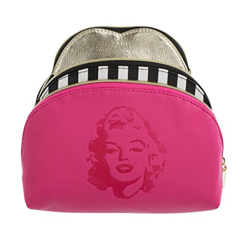 Marilyn Monroe Travel Makeup Bags: Nested Cosmetic Toiletry Bag Set in Small, Medium and Large for Women and Girls - Compact Waterproof Beauty Pouches