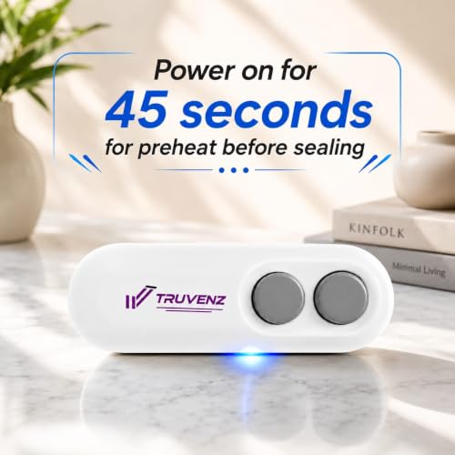 Image of Mini Sealing Machine Portable Vacuum Sealer, Type C Charging, White