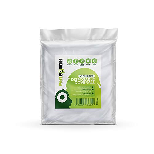 Vectorfog Pest Monster Heavy Duty Disposable Jumpsuit White SMS 50g Coverall Suit With