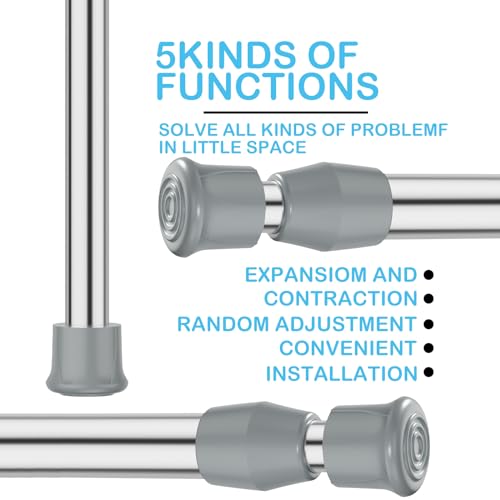 AIZESI Spring Tension Curtain Rod Short Tension Rods (Silver,12" to 19"-1Pcs)