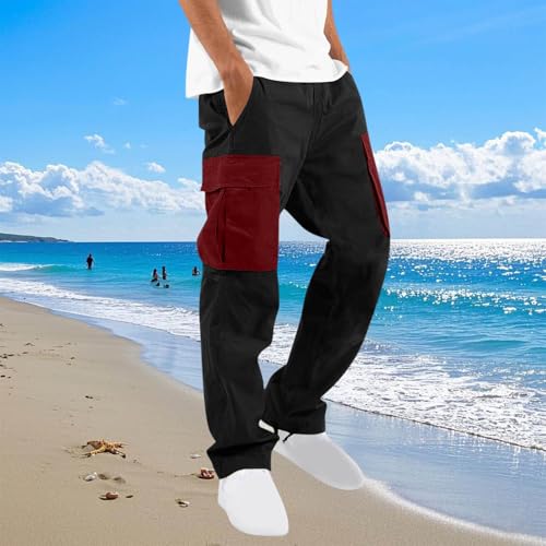 Mens Cargo Pants Relaxed Fit Casual Cotton Tactical Work Joggers Outdoor Athletic Hiking Trousers Multi Pockets2