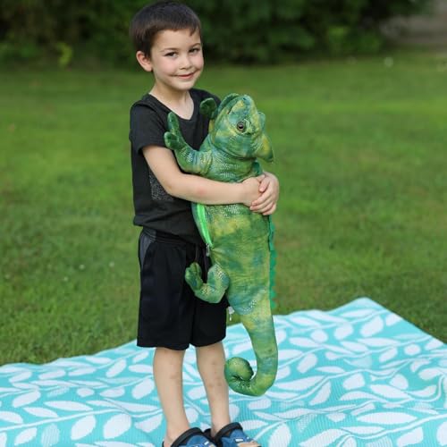 Image of Giant Lizard Stuffed Animal, 31.5 Inch Green Iguana Plush Pillow