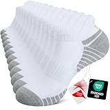 TANSTC Mens Running Socks for Men Women Anti-Blister Cushioned Cotton Low Cut Breathable (6 Pairs)