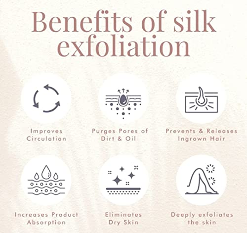 Image of ENLIWISH Silk Exfoliating Glove 100% Turkish Silk DEEP EXFOLIATING Body Scrubber Dead Skin Removal Body Exfoliator SMOOTHS SKIN Tan Removal Scrub