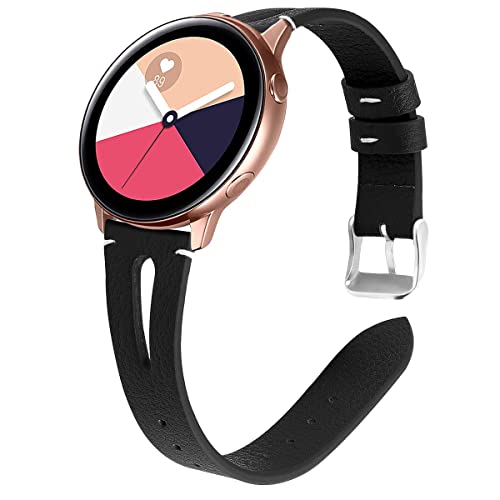 Syxinn Compatible avec 20mm Cuir Bracelet Galaxy Watch Active/Active 2 40mm 44mm/Galaxy Watch 4/4 Classic Bracelets Bande Cuir Sangle pour Galaxy Watch 3 41mm/Galaxy Watch 42mm/Gear Sport/S2 Classic Cover