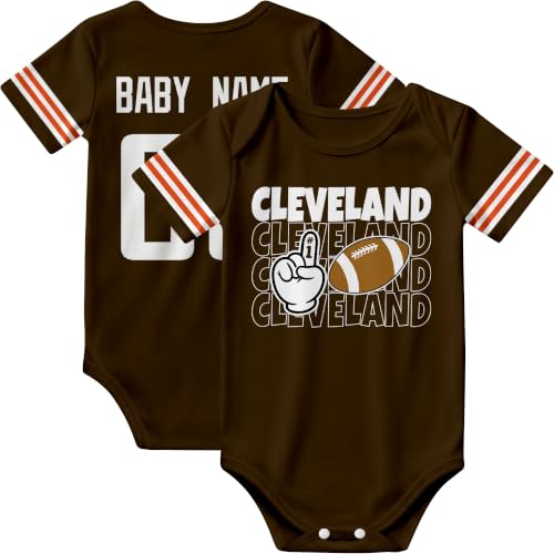 Image of KREDE Baby Clothes Custom Name Bodysuit for Baby Boy Gifts | Short Sleeves Bodysuit with Custom Number Name