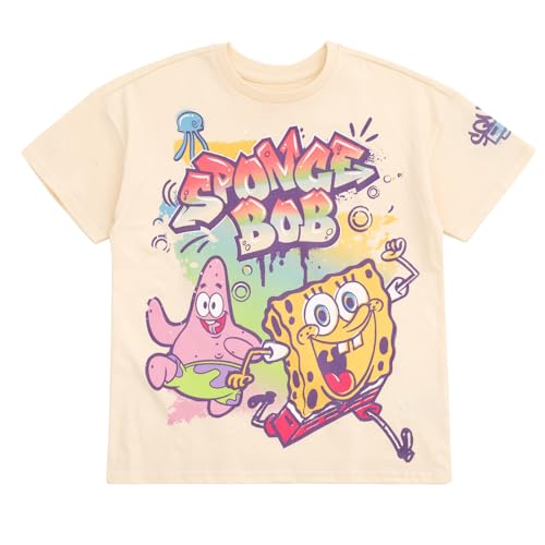 Image of SPONGEBOB SQUAREPANTS Girls T-Shirt and French Terry Shorts Outfit Set Toddler to Big Kid Sizes (2T - 18-20)