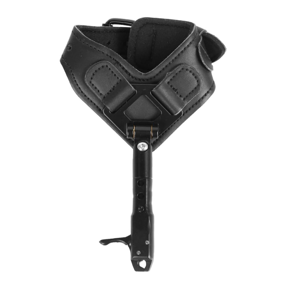 MiOYOOW Archery Compound Bow Release, 360° Rotation Adjustable Compound Bow Trigger Release Auto Closing Wrist Strap Trigger Release for Hunting