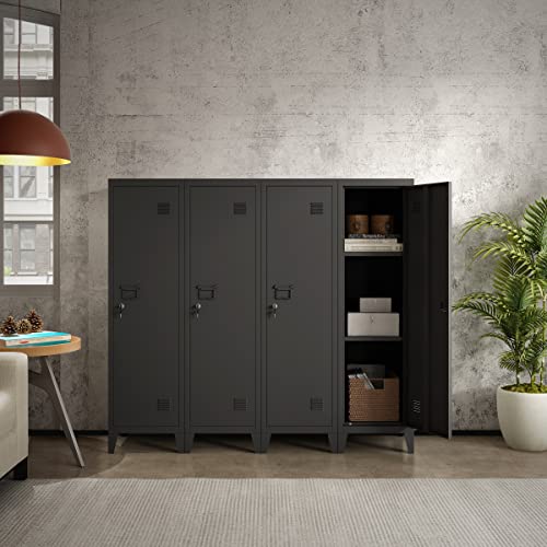 Image of MIOCASA Metal Cabinet Home Office Storage Cabinets with Doors and Shelves Lockable File Cabinet Organizer Coat Lockers for Kids