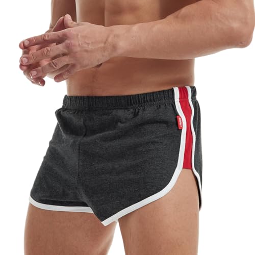 Short de course homme doublé anti-irritation taille S gris 7.6 cm
