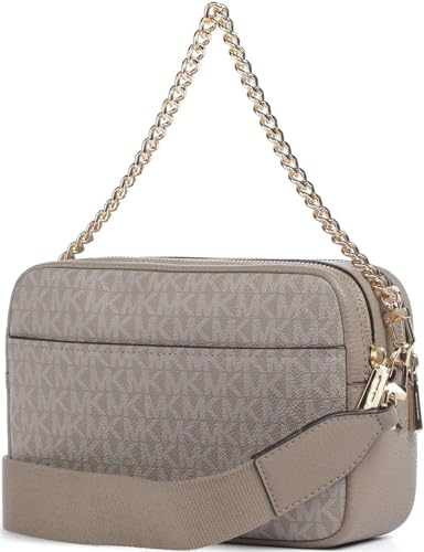 Image of Michael Kors Bryant Medium Double Zip Chain Camera Crossbody Bag